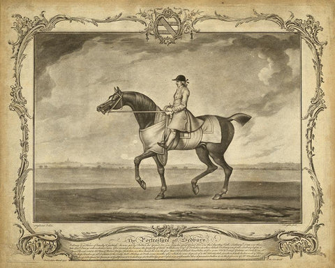 Distinguished Horses II Black Ornate Wood Framed Art Print with Double Matting by Unknown