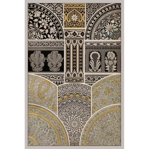 Ornament in Gold and Silver I Gold Ornate Wood Framed Art Print with Double Matting by Vision Studio