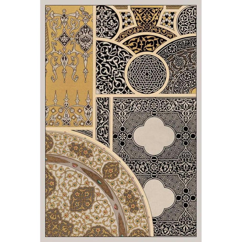 Ornament in Gold and Silver III Gold Ornate Wood Framed Art Print with Double Matting by Vision Studio