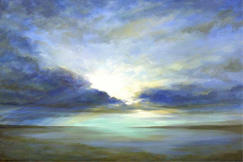 Sky Light White Modern Wood Framed Art Print with Double Matting by Finch, Sheila