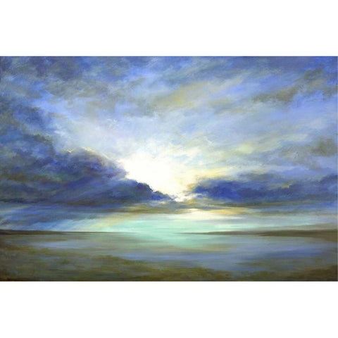 Sky Light Black Modern Wood Framed Art Print with Double Matting by Finch, Sheila