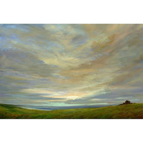 Coastal Sky White Modern Wood Framed Art Print by Finch, Shiela