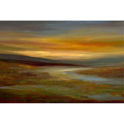 Evening Sky Black Modern Wood Framed Art Print with Double Matting by Finch, Sheila