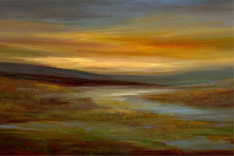 Evening Sky Black Ornate Wood Framed Art Print with Double Matting by Finch, Sheila