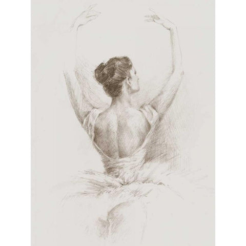 Dance Study I White Modern Wood Framed Art Print by Harper, Ethan