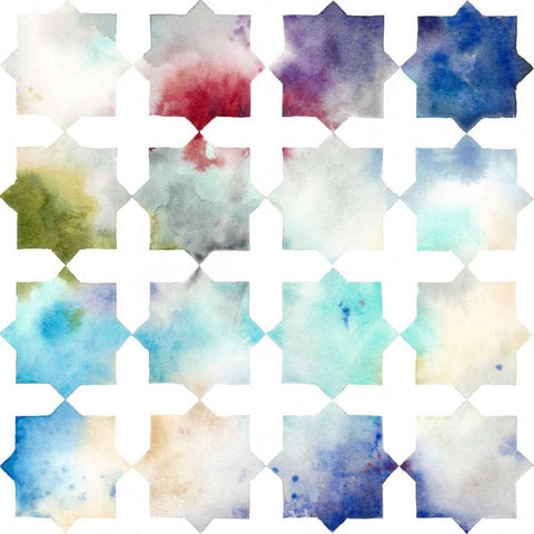 Pattern Blur I White Modern Wood Framed Art Print with Double Matting by Meagher, Megan