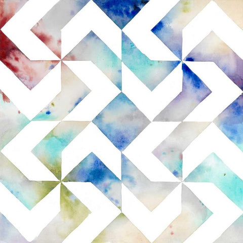Pattern Blur III White Modern Wood Framed Art Print with Double Matting by Meagher, Megan