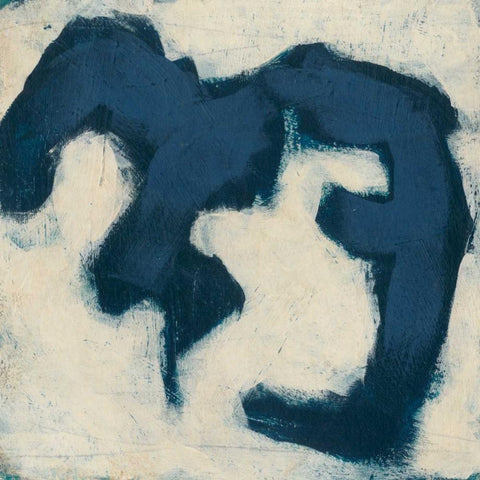 Gestural VII Black Ornate Wood Framed Art Print with Double Matting by Vess, June Erica