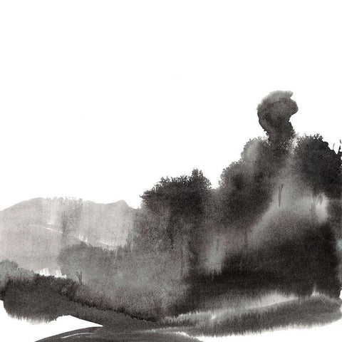 Ancient Landscape I Black Modern Wood Framed Art Print by Maleki, Ferdos