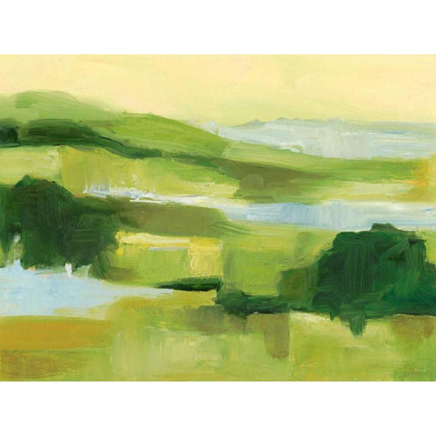 Emerald Wetlands II Black Modern Wood Framed Art Print by Harper, Ethan