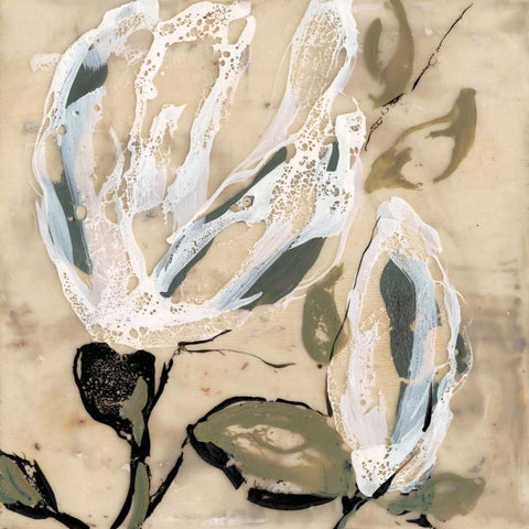 Flower Pods I Black Modern Wood Framed Art Print with Double Matting by Goldberger, Jennifer