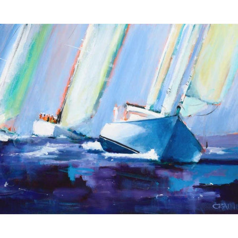 Beating II White Modern Wood Framed Art Print by Crain, Curt