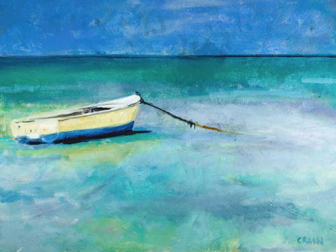 Water Taxi White Modern Wood Framed Art Print with Double Matting by Crain, Curt