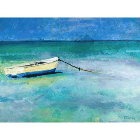 Water Taxi White Modern Wood Framed Art Print by Crain, Curt