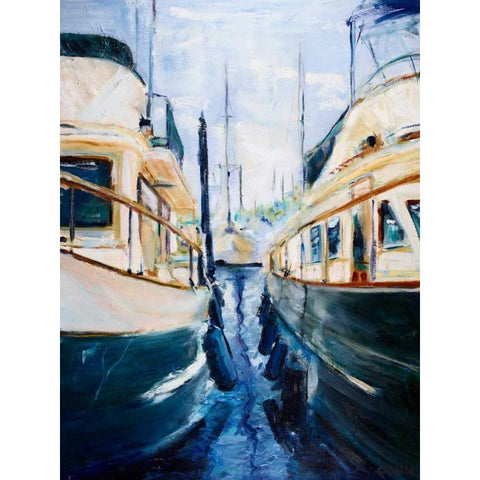 Grand Banks Black Modern Wood Framed Art Print with Double Matting by Crain, Curt