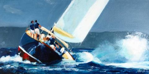 Hoek White Modern Wood Framed Art Print with Double Matting by Crain, Curt