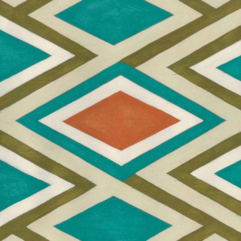 Global Motif V White Modern Wood Framed Art Print by Vess, June Erica