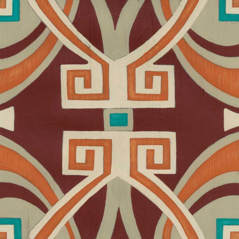 Global Motif VI White Modern Wood Framed Art Print by Vess, June Erica