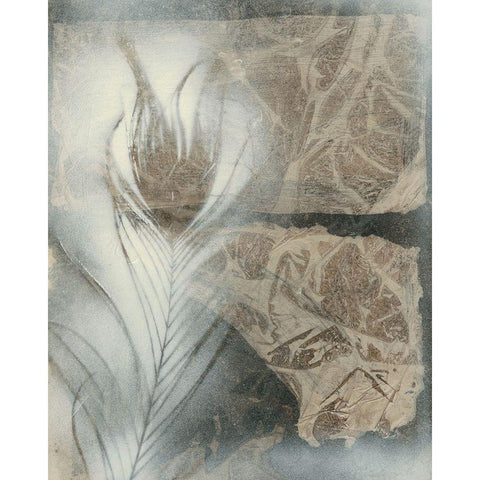 Feather and Stone II Black Modern Wood Framed Art Print by Stramel, Renee W.