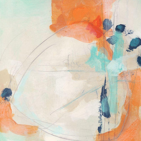 Plot Point I White Modern Wood Framed Art Print by Vess, June Erica