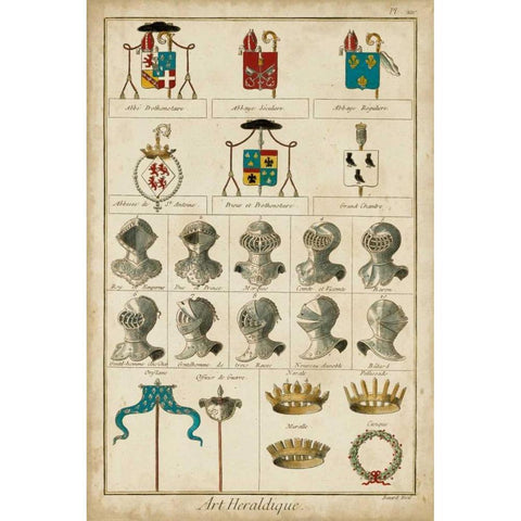 Art Heraldique I White Modern Wood Framed Art Print by Vintage Collection