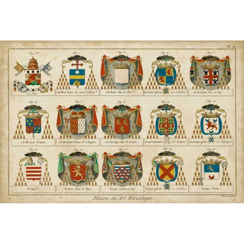 Art Heraldique II White Modern Wood Framed Art Print by Vintage Collection