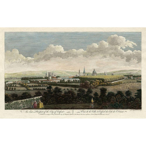 East Prospect of Oxford White Modern Wood Framed Art Print by Boydell