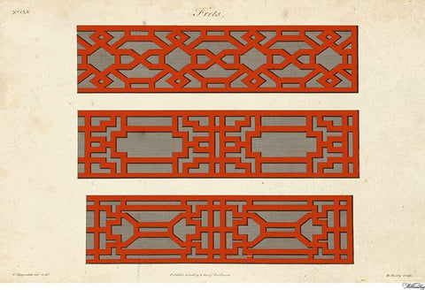 Graphic Fretwork I White Modern Wood Framed Art Print with Double Matting by Vision Studio