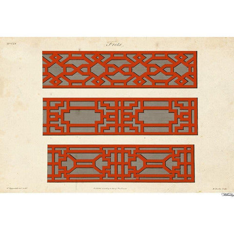 Graphic Fretwork I Gold Ornate Wood Framed Art Print with Double Matting by Vision Studio