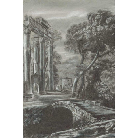 Classical Landscape Triptych I Gold Ornate Wood Framed Art Print with Double Matting by Naomi McCavitt