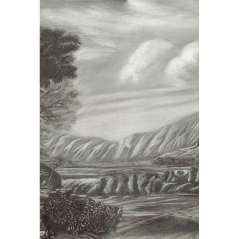 Classical Landscape Triptych II Black Modern Wood Framed Art Print by Naomi McCavitt
