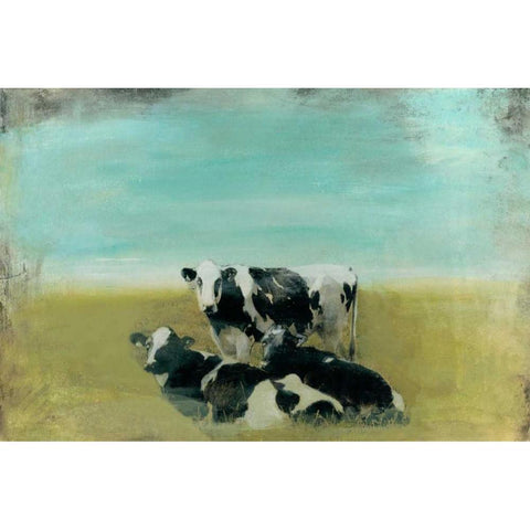 Country Drive Cows III White Modern Wood Framed Art Print by McCavitt, Naomi