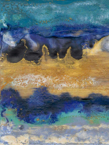 Surf I Black Ornate Wood Framed Art Print with Double Matting by Ludwig, Alicia