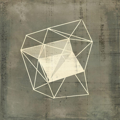 Geomolecule Blueprint III White Modern Wood Framed Art Print by Goldberger, Jennifer