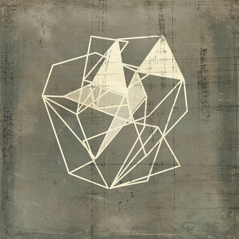 Geomolecule Blueprint IV White Modern Wood Framed Art Print by Goldberger, Jennifer