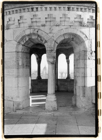 Fishermans Bastion I Budapest White Modern Wood Framed Art Print with Double Matting by DeNardo, Laura