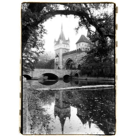 Castle Reflections, Vajdahunyad White Modern Wood Framed Art Print by DeNardo, Laura