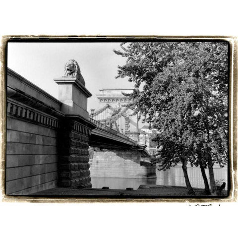 Crossing the Danube River Black Modern Wood Framed Art Print by DeNardo, Laura