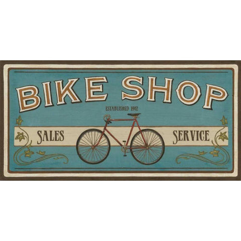 Bike Shop I White Modern Wood Framed Art Print by Vess, June Erica