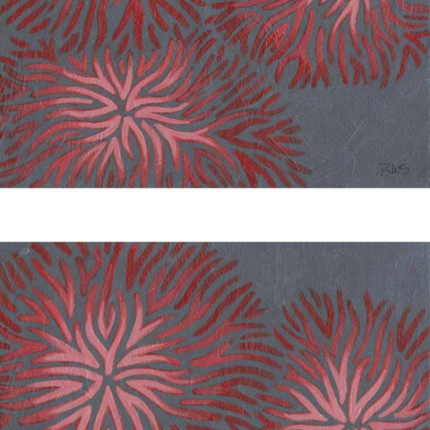 2-Up Dianthus I White Modern Wood Framed Art Print with Double Matting by Stramel, Renee W.