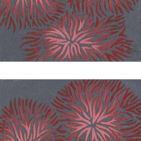 2-Up Dianthus II White Modern Wood Framed Art Print with Double Matting by Stramel, Renee W.