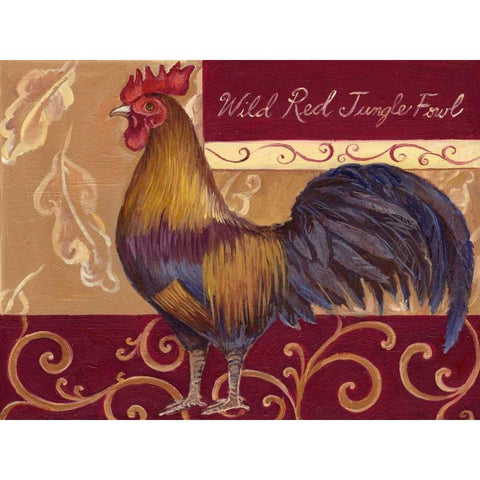 Rustic Roosters II White Modern Wood Framed Art Print by Kasun, Theresa