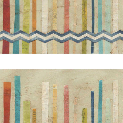 2-Up Paper Fences I Black Modern Wood Framed Art Print with Double Matting by Vess, June Erica