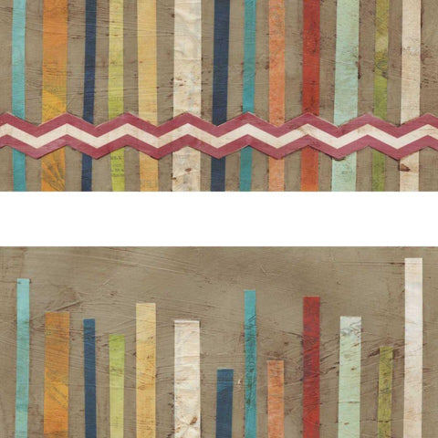 2-Up Paper Fences II Black Ornate Wood Framed Art Print with Double Matting by Vess, June Erica