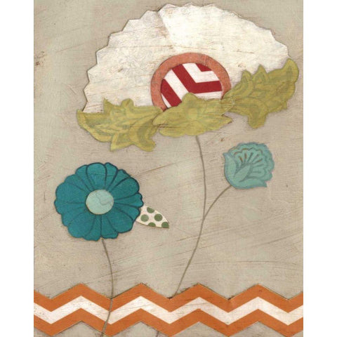 Petal Patterns II Black Modern Wood Framed Art Print with Double Matting by Vess, June Erica