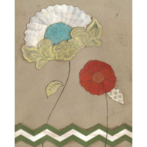 Petal Patterns VI Black Modern Wood Framed Art Print with Double Matting by Vess, June Erica