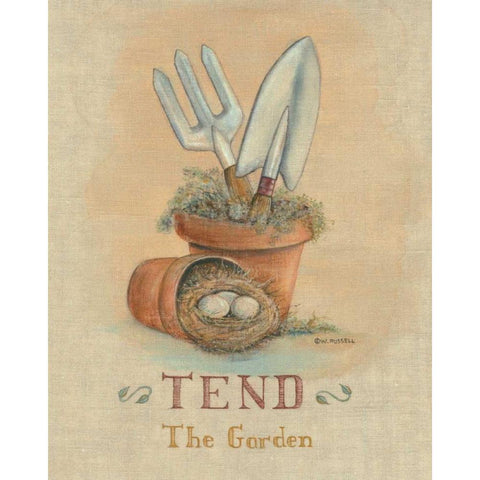 Garden Series in Linen IV Black Modern Wood Framed Art Print with Double Matting by Russell, Wendy