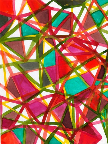 Prismatic I White Modern Wood Framed Art Print with Double Matting by Fuchs, Jodi