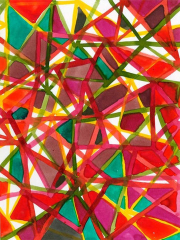 Prismatic II Black Ornate Wood Framed Art Print with Double Matting by Fuchs, Jodi