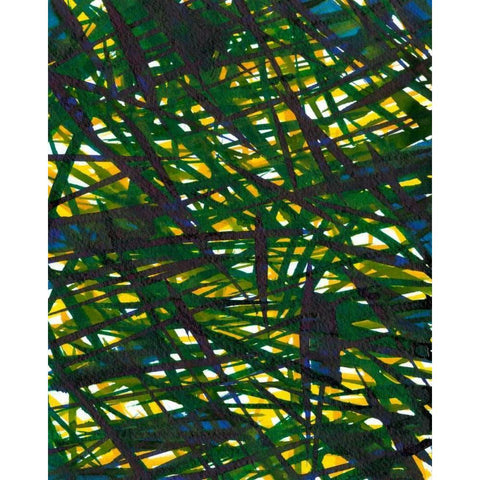 Green Thicket I Black Modern Wood Framed Art Print with Double Matting by Fuchs, Jodi